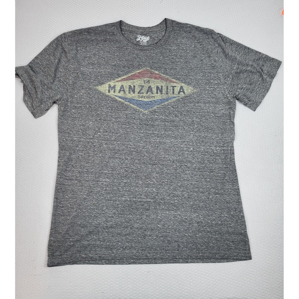 Blue 84 Shirt Mens Large Gray‎ Crew Neck Stretch Lightweight Manzanita Logo